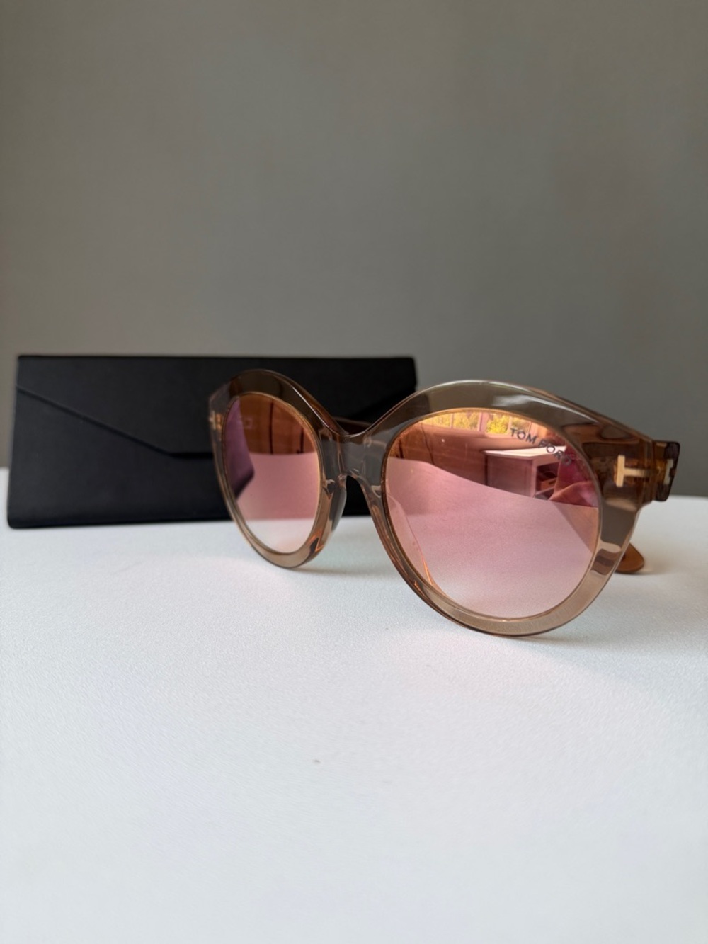 Tom Ford Champagne Pink Sunglasses with case